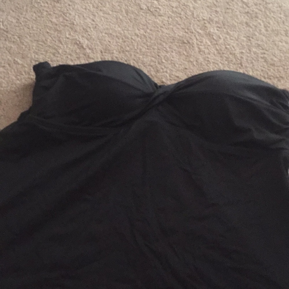 Black strapless tankini